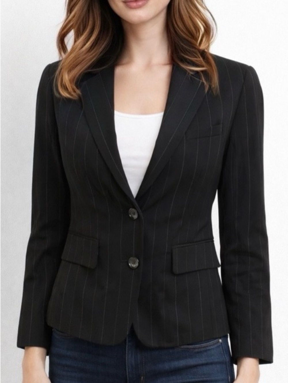 Y2K Womens Express sz 4 Business jacket pinstripe.